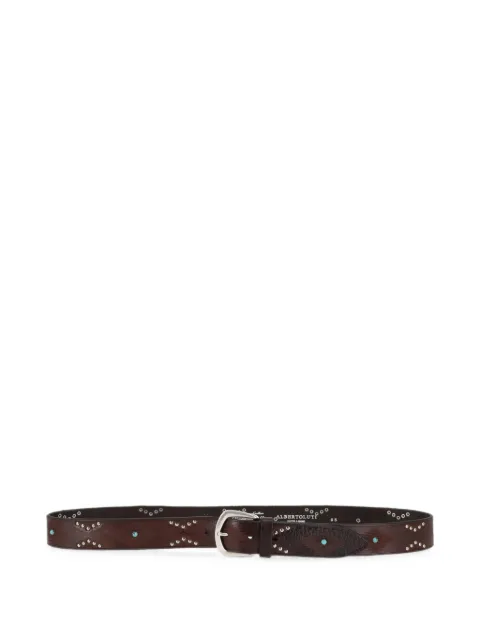 ALBERTO LUTI stud-embellished laser-cut belt