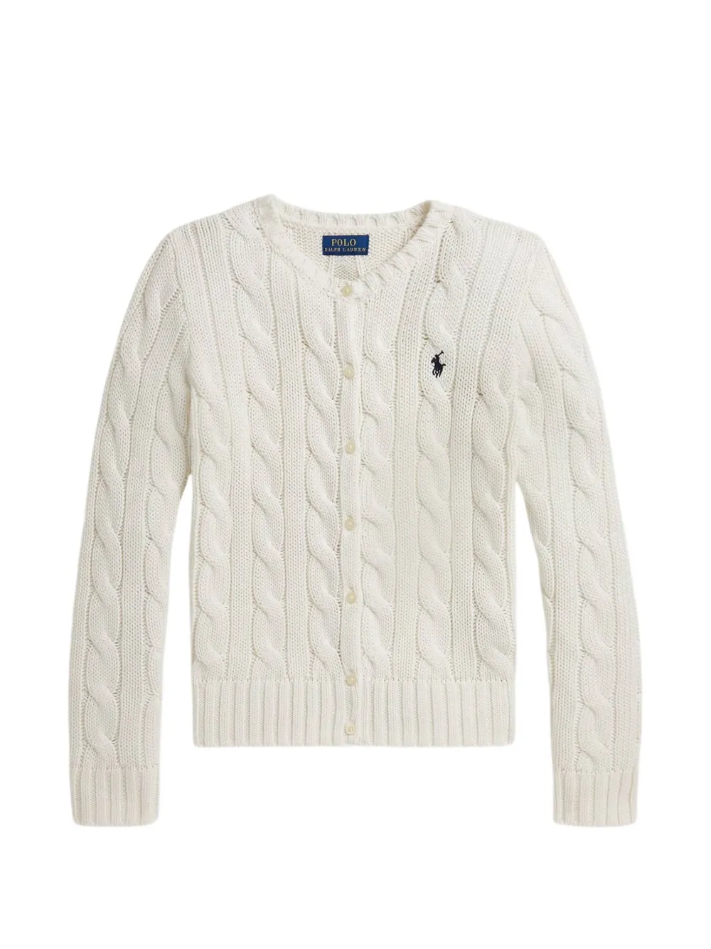 POLO RALPH LAUREN KIDS Cardigan mit Zopfmuster - Nude