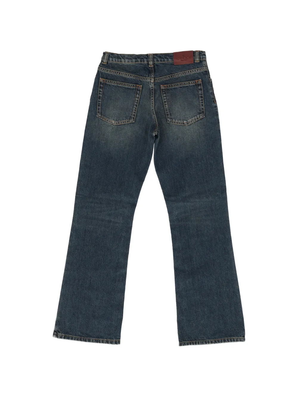 Gucci Kids Horsebit jeans met vervaagd effect Blauw