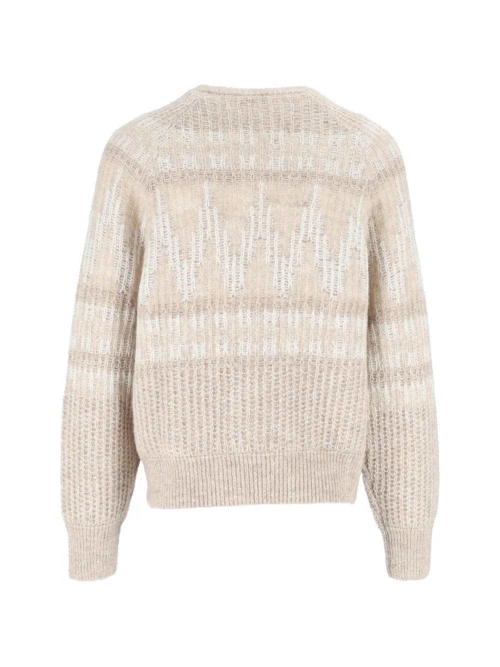 Peserico Intarsia gebreide trui met raglan mouwen Beige