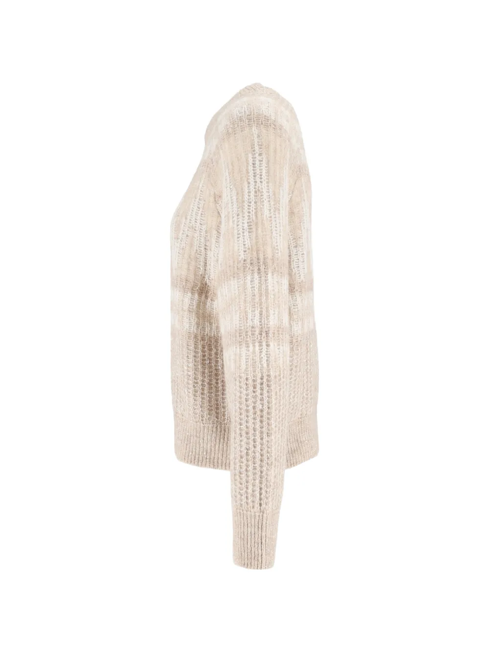 Peserico Intarsia gebreide trui met raglan mouwen Beige