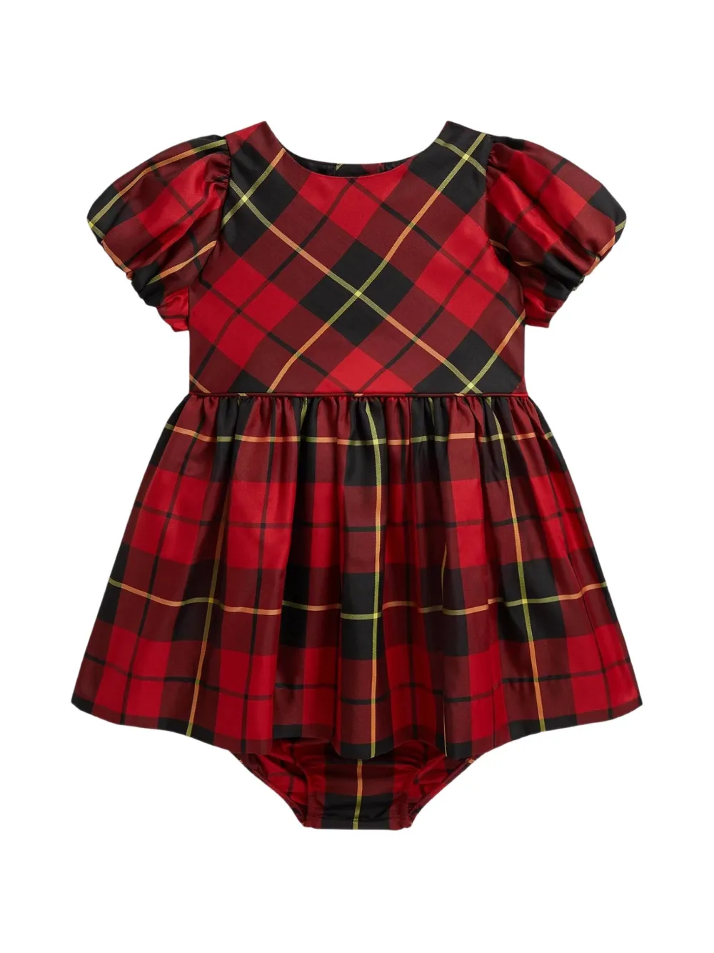 POLO RALPH LAUREN KIDS dress and diaper cover in taffeta Rood