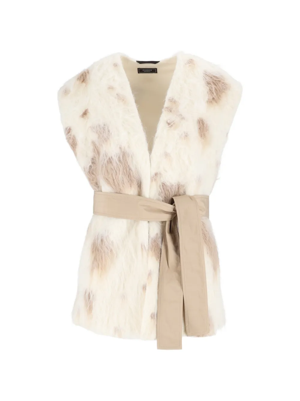 Peserico belted faux-fur waistcoat - Bianco