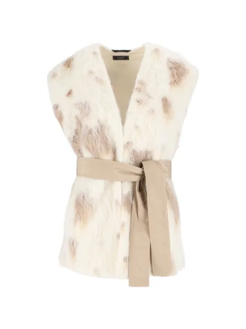 Peserico belted faux-fur waistcoat