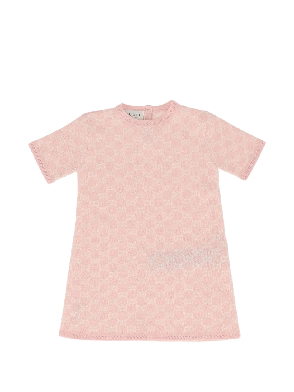 Gucci Kids Gestricktes Kleid aus GG Jacquard - Rosa