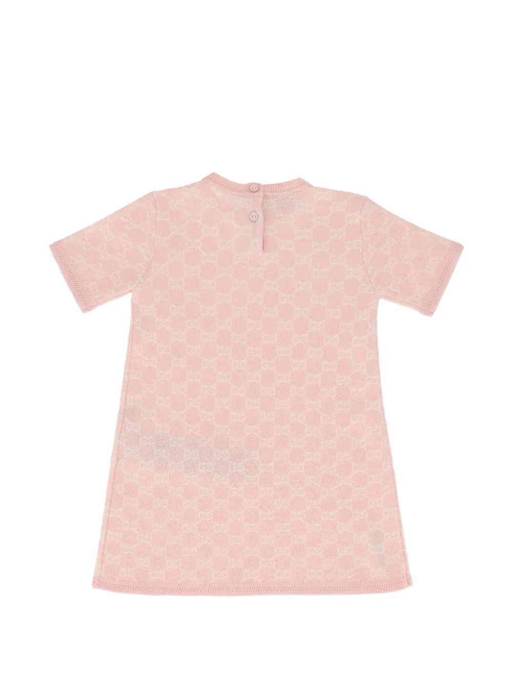 Gucci Kids Gebreide wollen jurk met GG-jacquard Roze