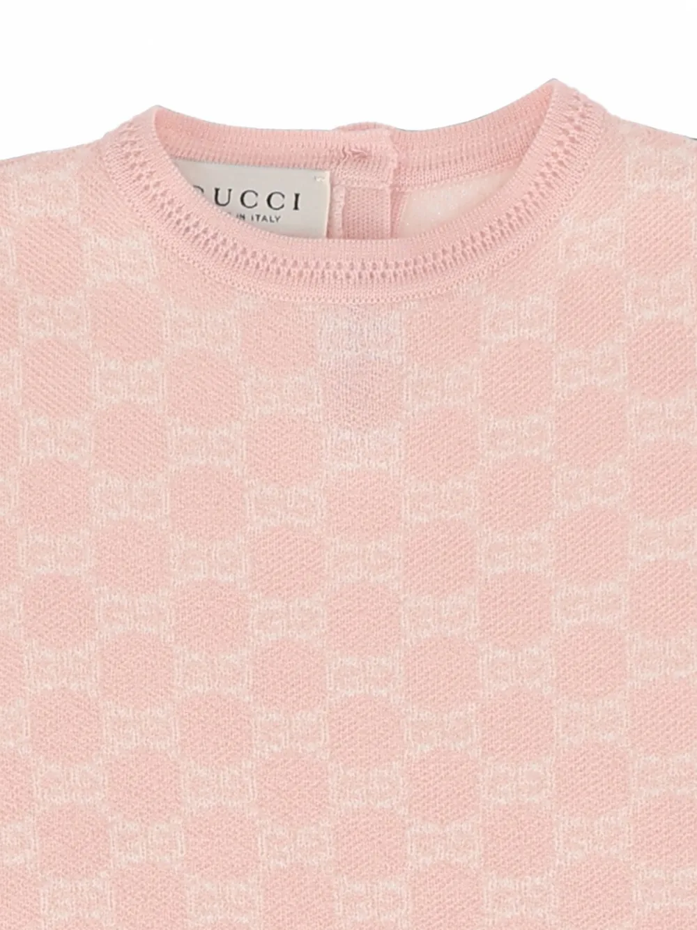 Gucci Kids Gebreide wollen jurk met GG-jacquard Roze