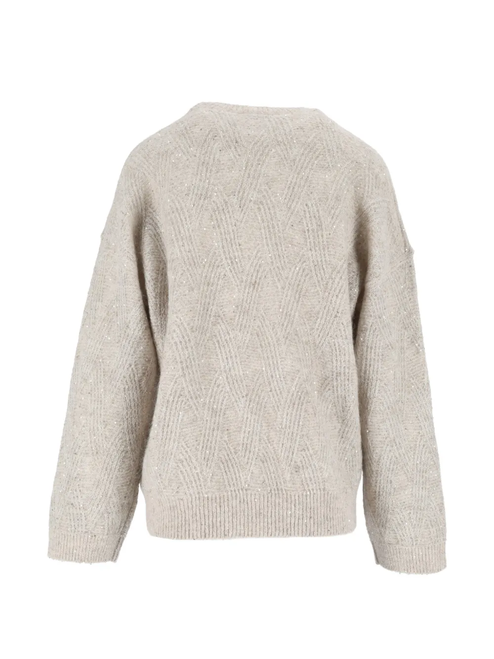 Peserico Kabelgebreide trui verfraaid met pailletten Beige