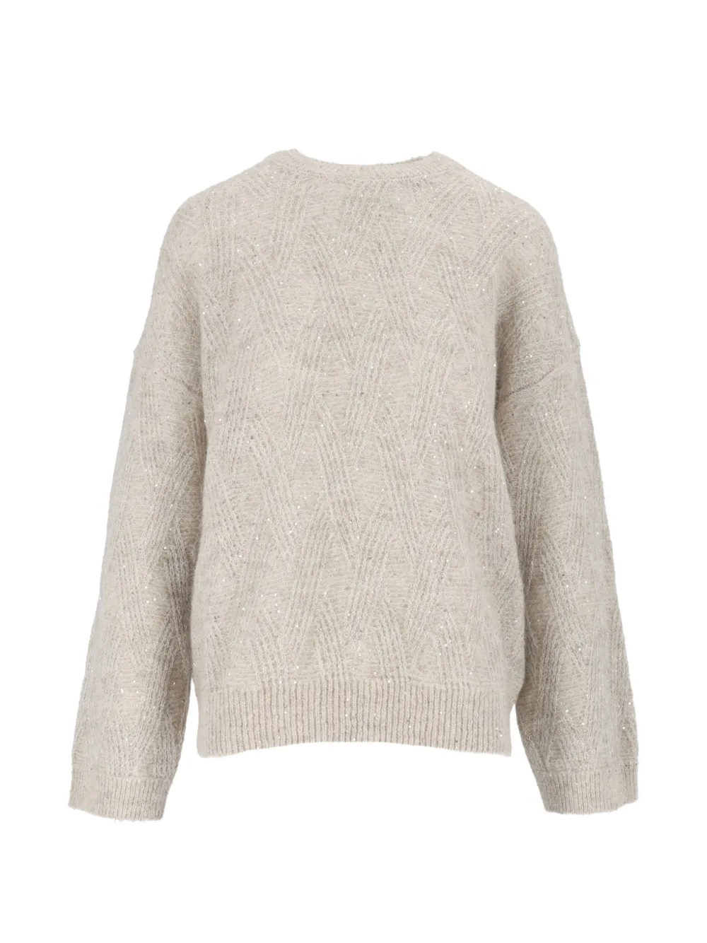 Peserico sequin-embellished cable-knit sweater - Nude