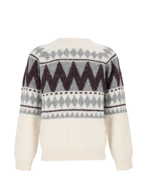 Peserico geometric-pattern raglan-sleeve sweater