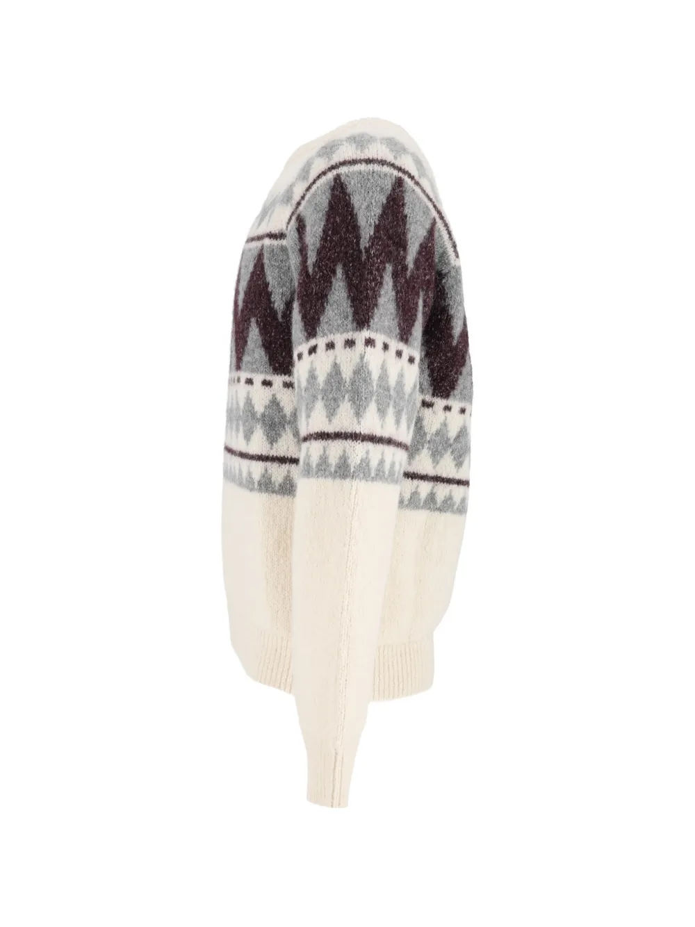 Peserico Trui met raglan mouwen en geometrisch patroon Beige