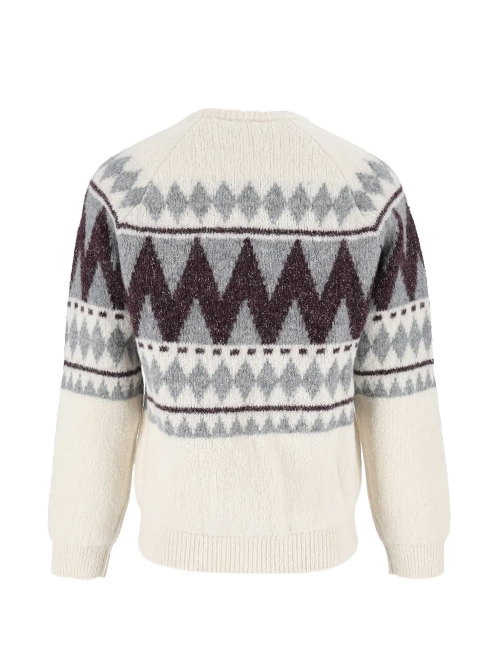 Peserico Trui met raglan mouwen en geometrisch patroon Beige