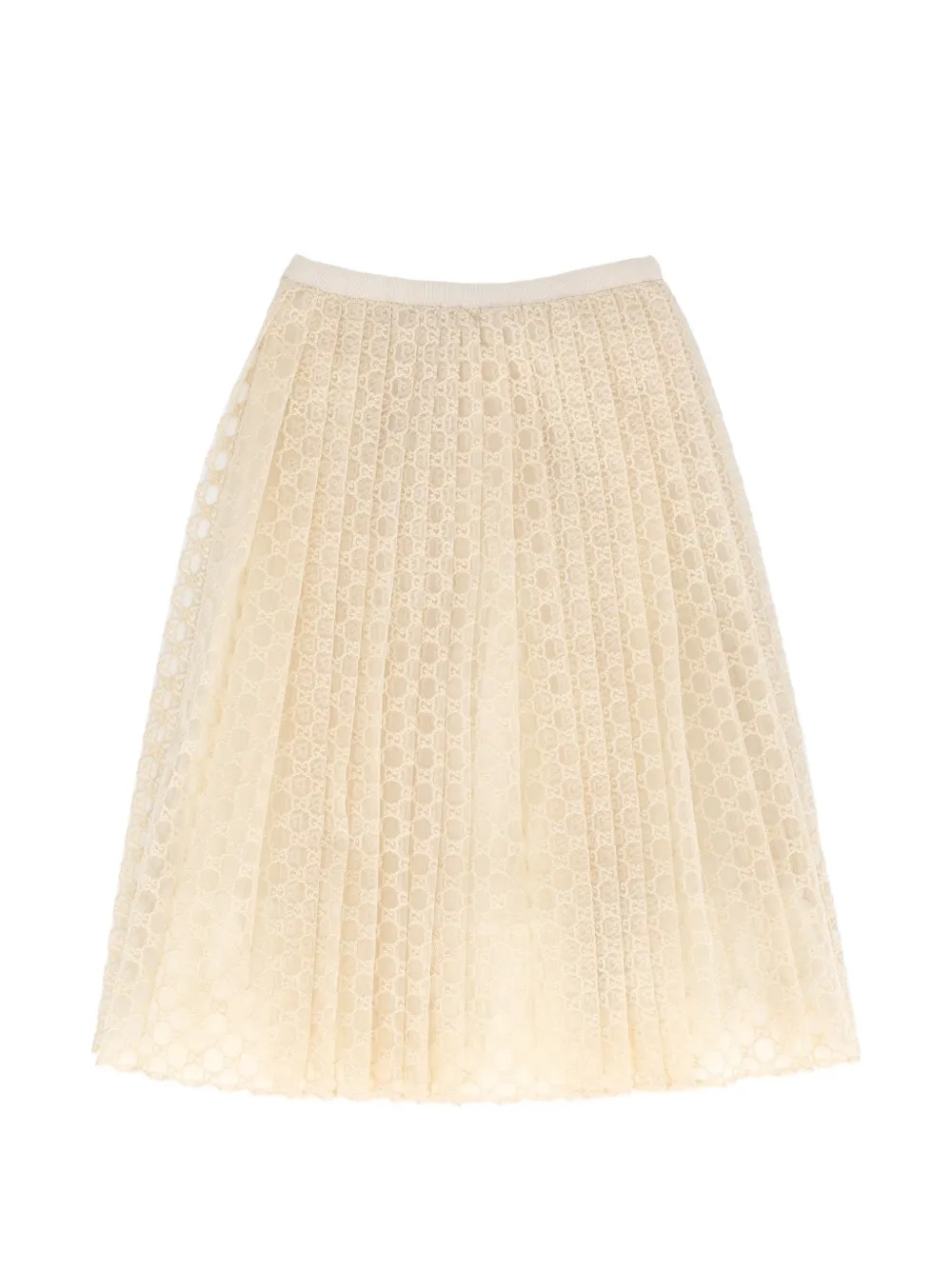 Gucci Kids GG-tulle froissé skirt Beige