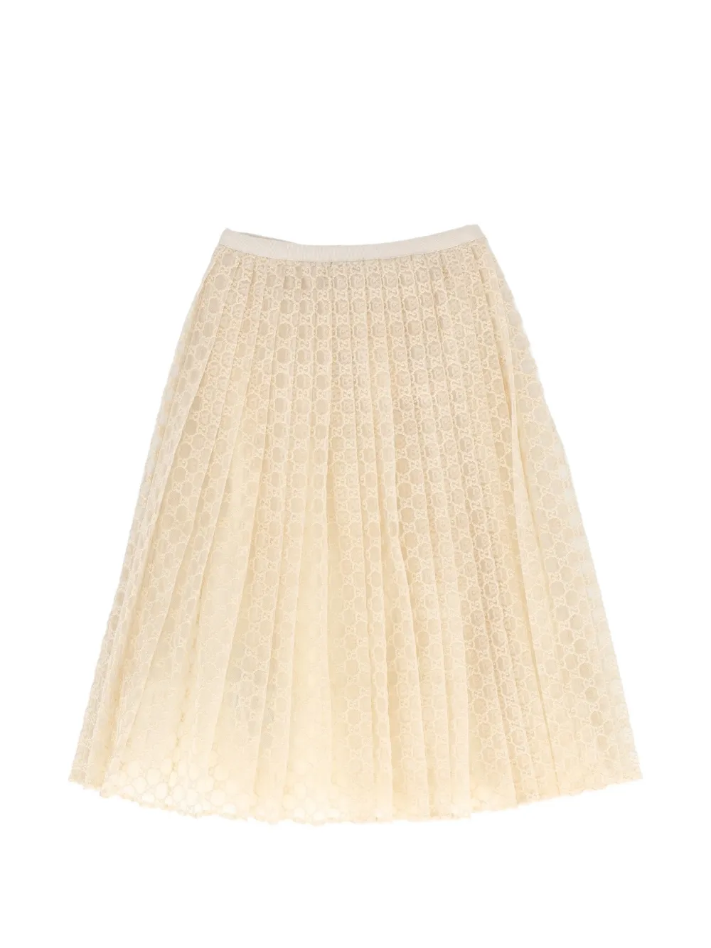 Gucci Kids GG-tulle froissé skirt Beige