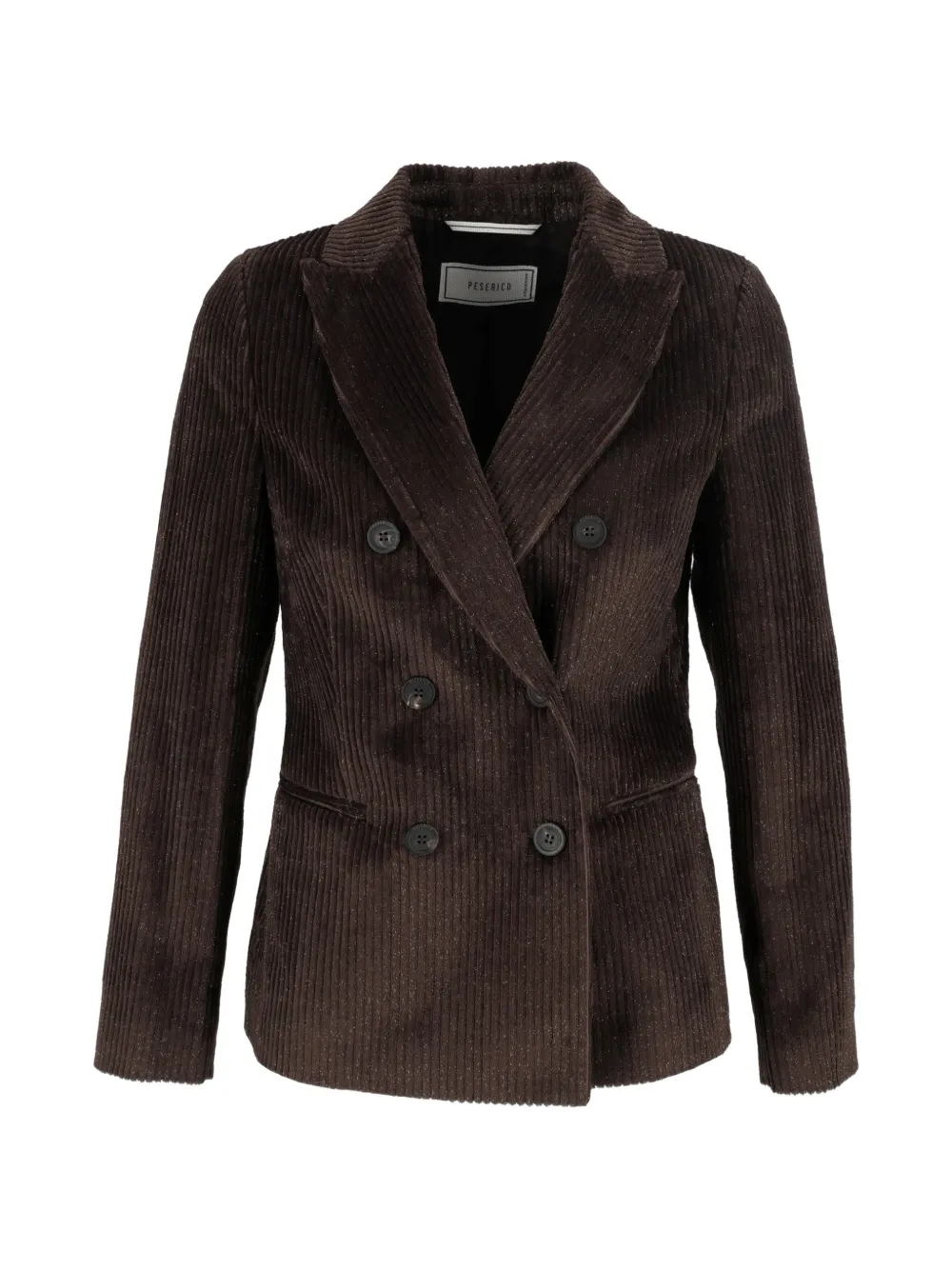 Peserico double-breasted corduroy jacket - Braun