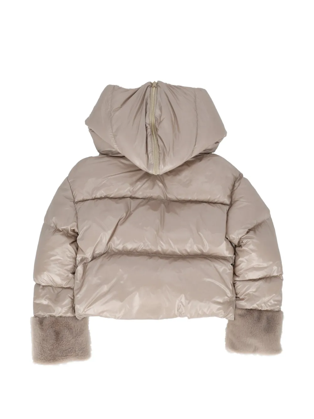 Herno Kids Donsjack met afwerking van imitatiebont Beige