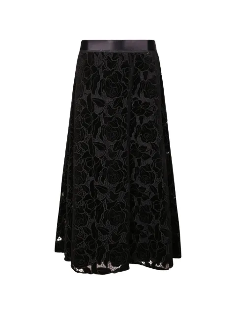 NISSA falda acampanada con encaje floral