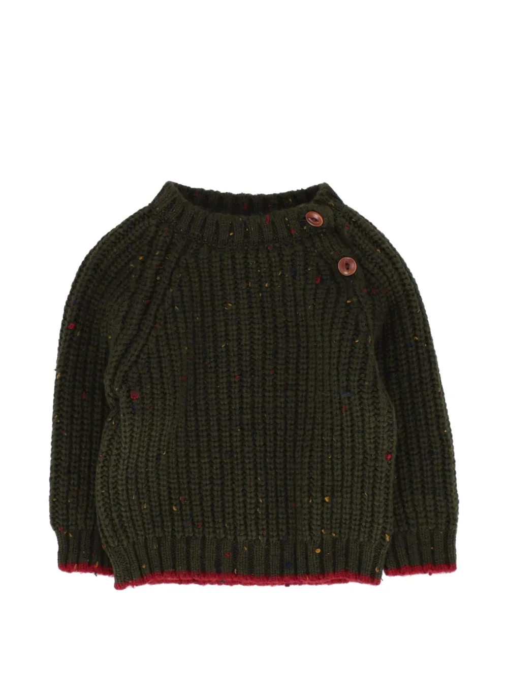 1 + IN THE FAMILY contrast-trim chunky-knit sweater - Verde