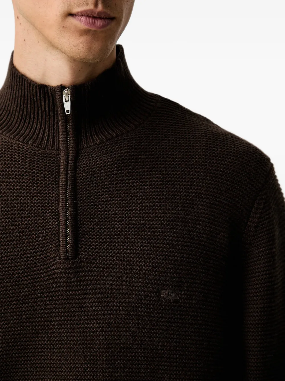 Levi's Housemark quarter-zip knitted sweater Bruin