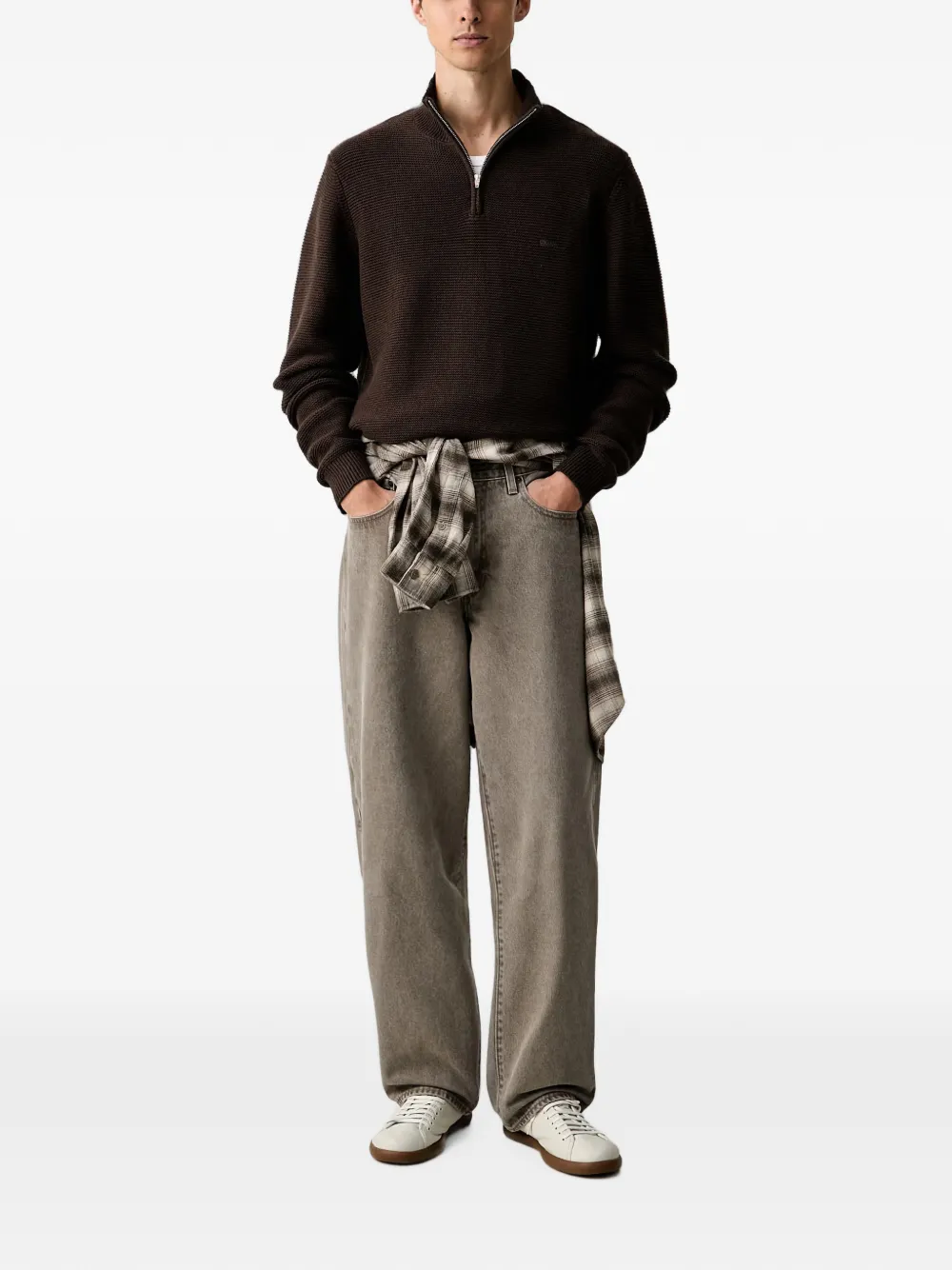 Levi's Housemark quarter-zip knitted sweater Bruin