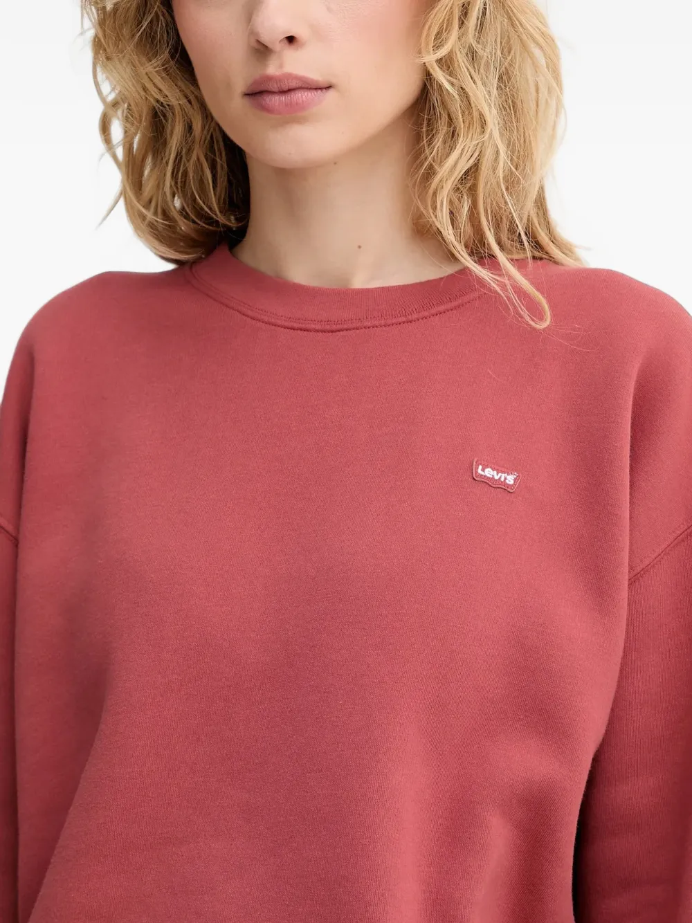 Levi's logo-patch crew-neck sweater Rood