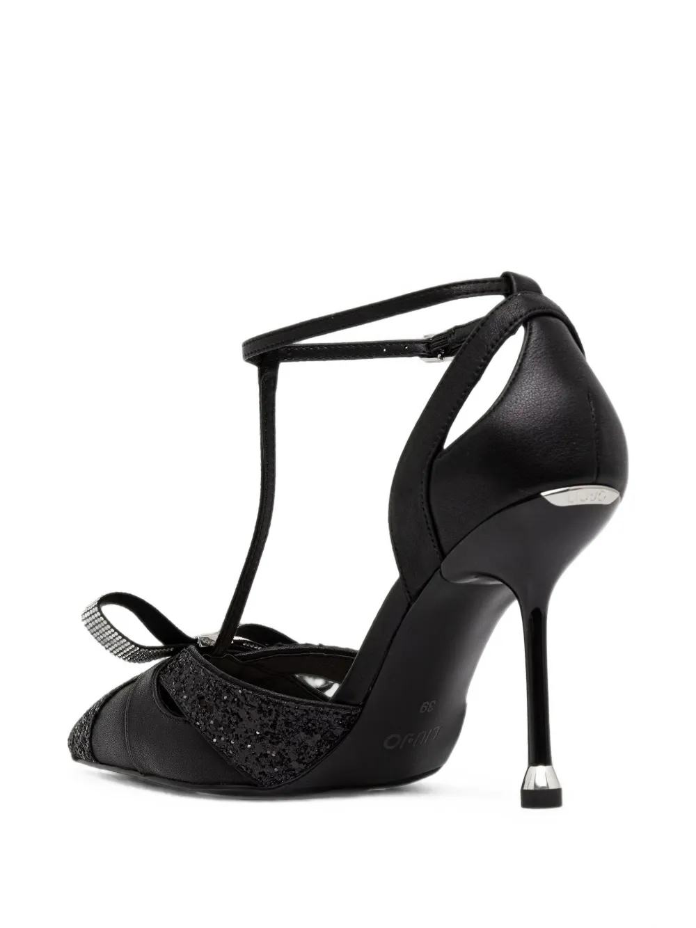 LIU JO glitter-effect bow-detail pumps Zwart