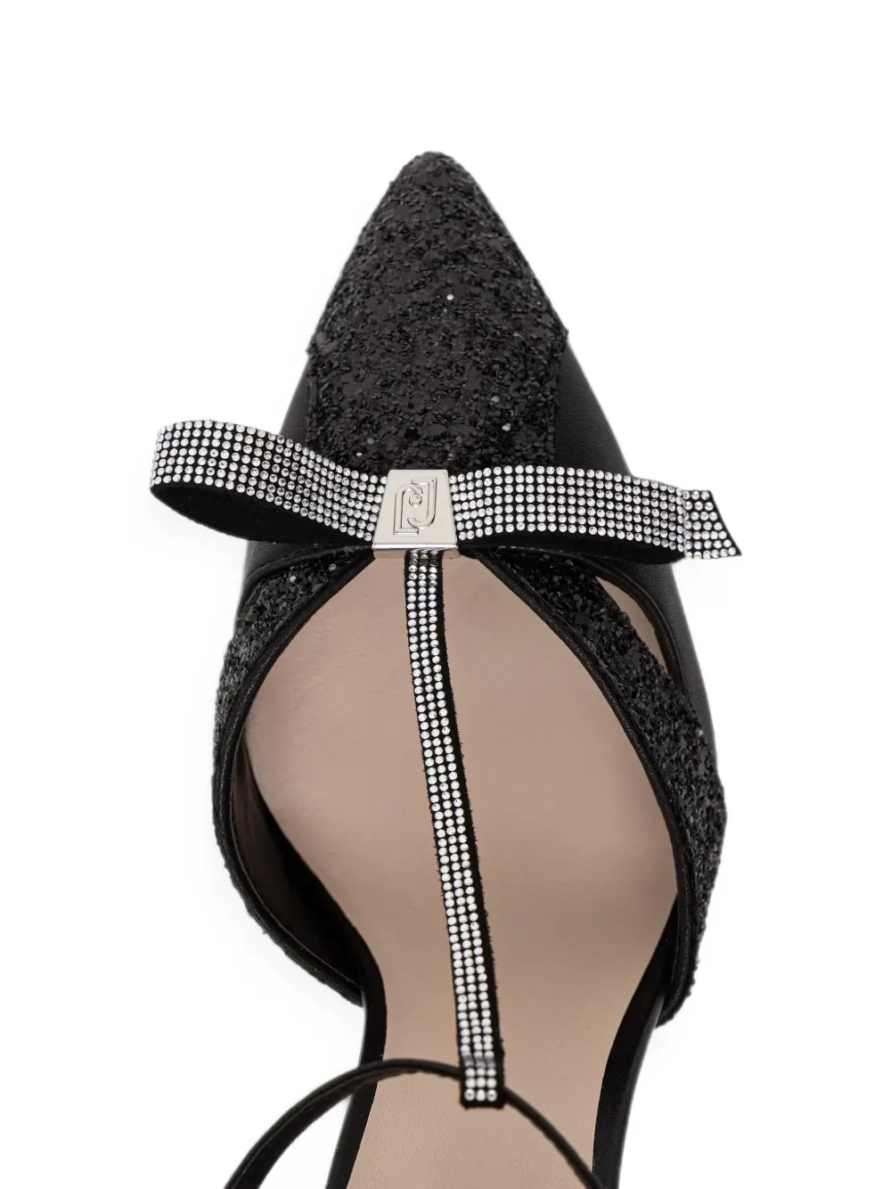 LIU JO glitter-effect bow-detail pumps Zwart