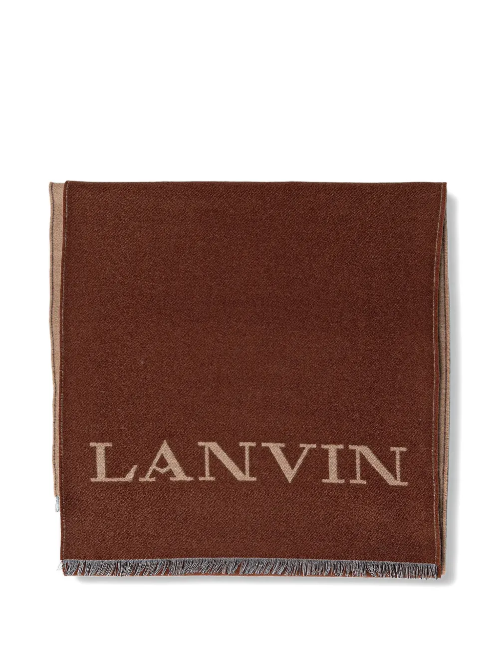 Lanvin Sjaal met intarsia logo Bruin