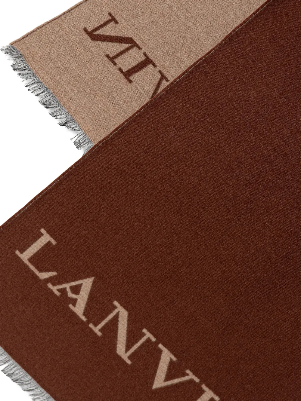 Lanvin Sjaal met intarsia logo Bruin