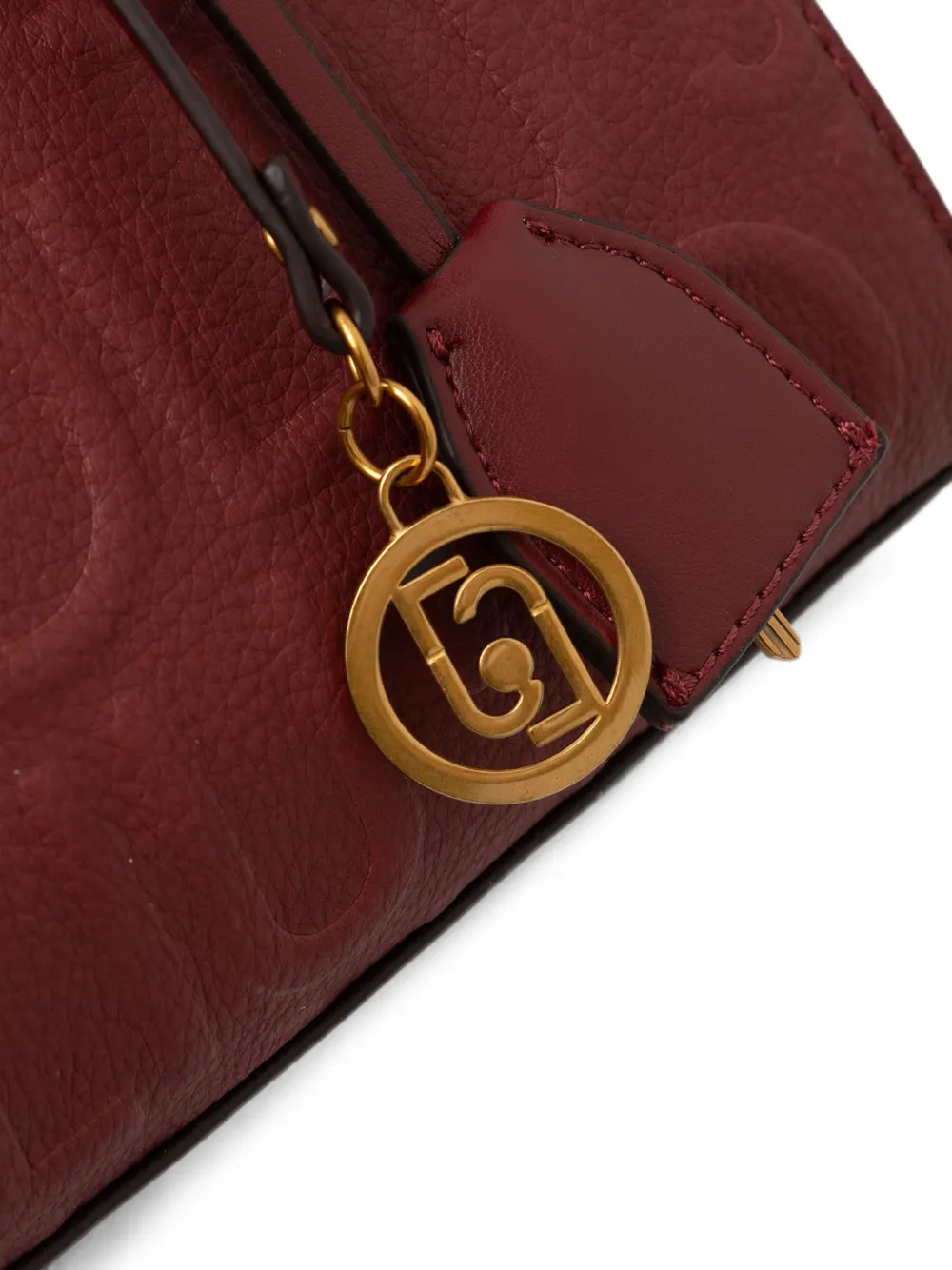 LIU JO Leren tas met logo-reliëf Rood
