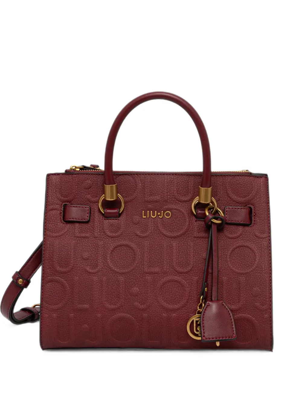 LIU JO logo-embossed leather satchel bag - Rosso