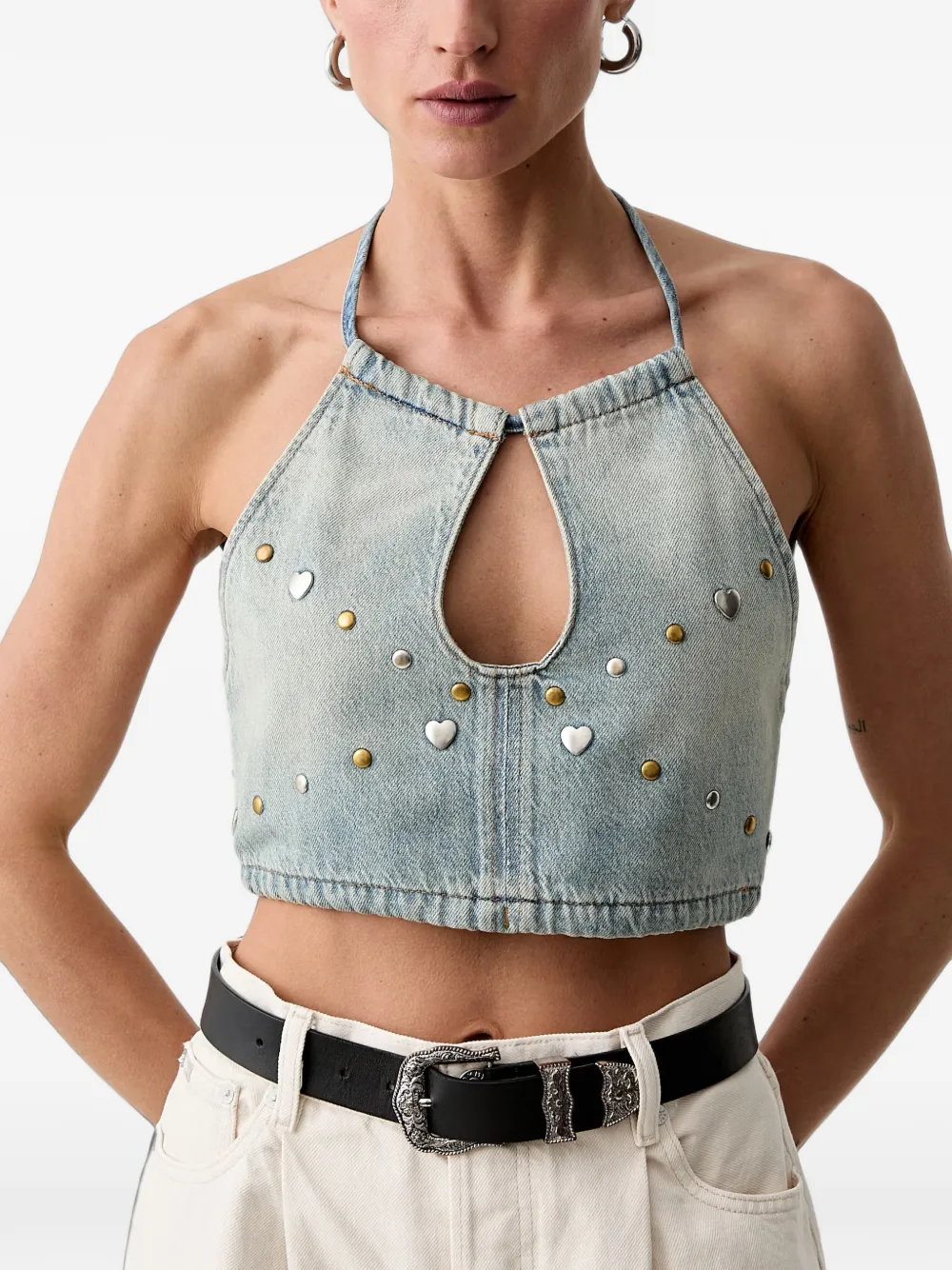 Levi's x Pride Road Worn Halter stud-embellished halterneck top Blauw