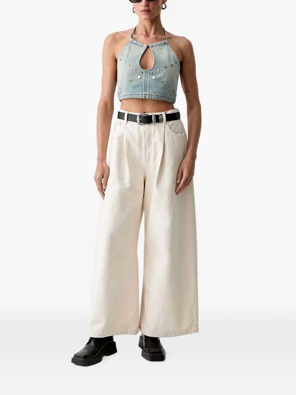 Levi's x Pride Road Worn Halter stud-embellished halterneck top Blauw