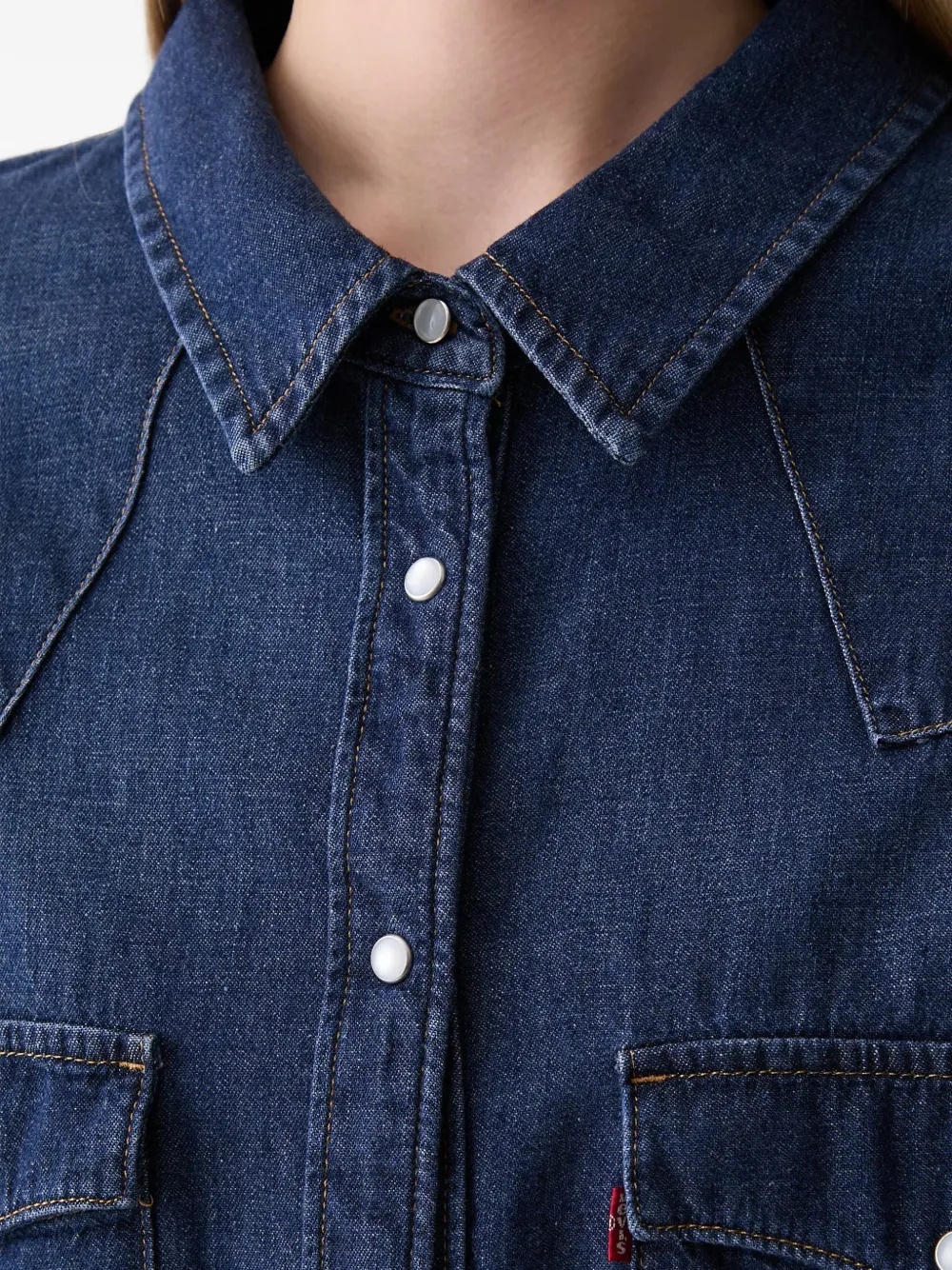 Levi's Western-yoke flap-pocket shirt Blauw