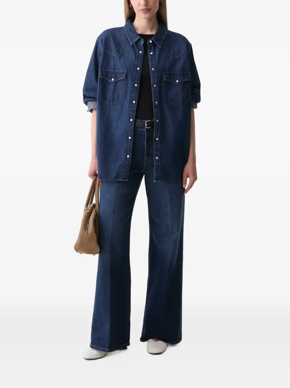 Levi's Western-yoke flap-pocket shirt Blauw