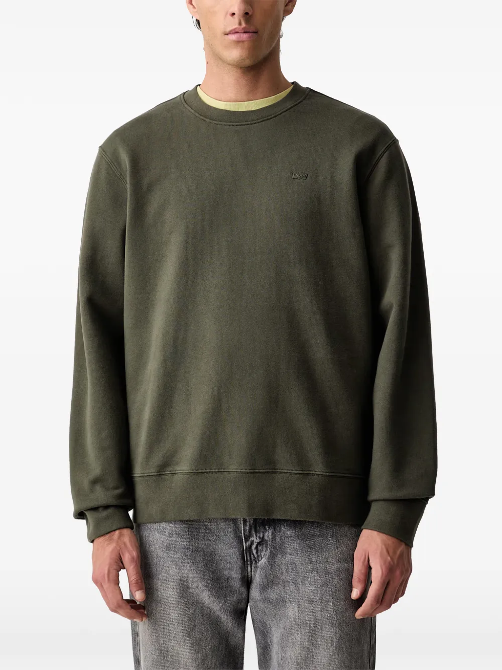 Levi's logo-embroidered crew-neck sweater - Verde