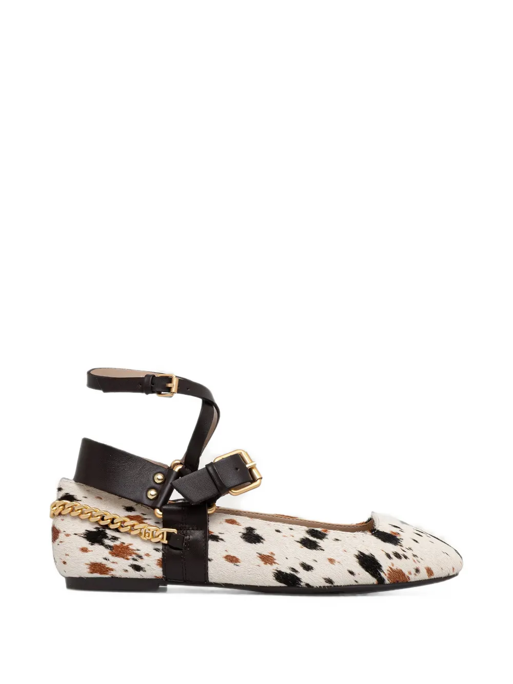 LIU JO animal-print chain-link ballet flats - Bianco