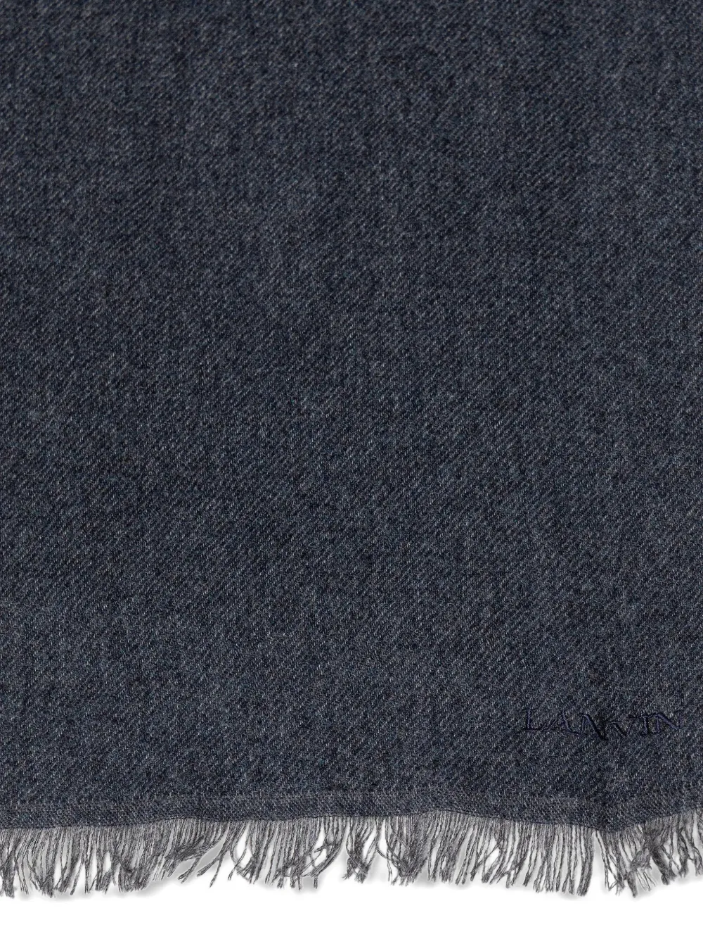 Lanvin Sjaal met geborduurd logo en franje Grijs