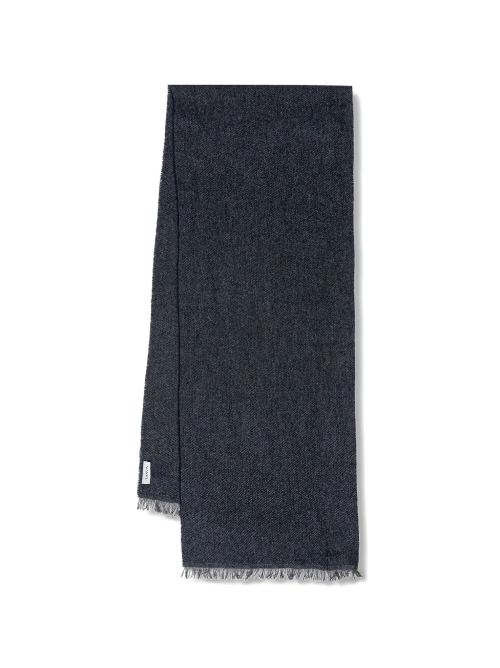 Lanvin logo-embroidered frayed scarf