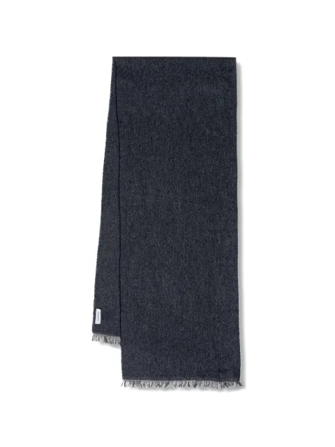 Lanvin logo-embroidered frayed scarf