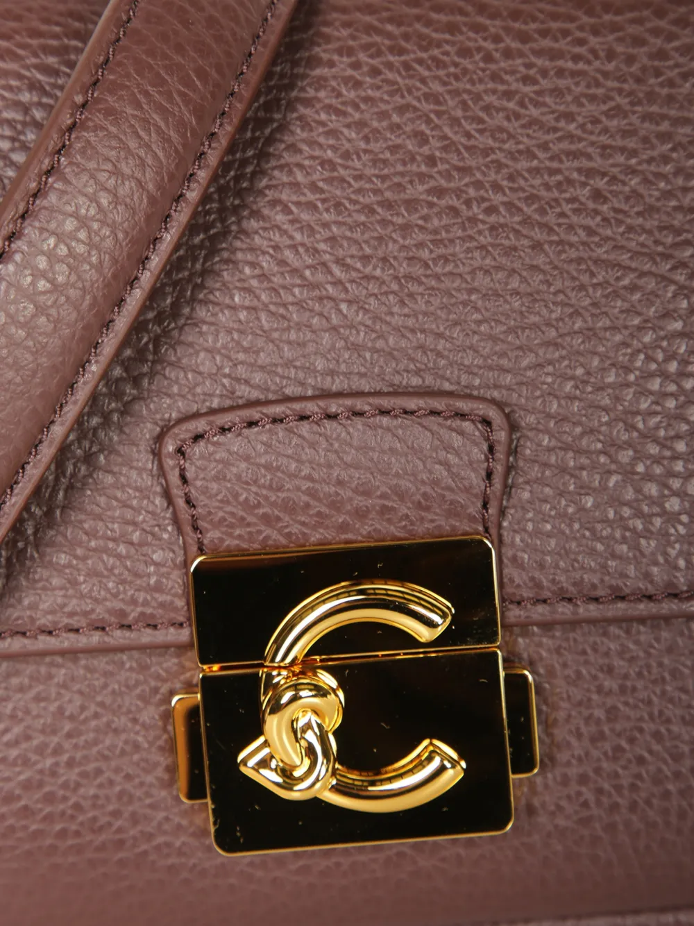 Coccinelle medium C-Me Lock logo-plaque pebbled shoulder bag Rood