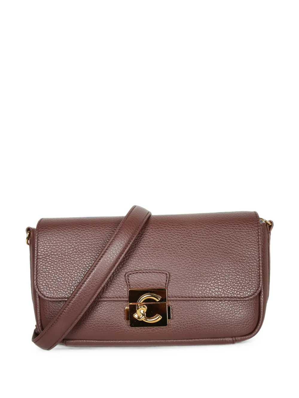 Coccinelle medium C-Me Lock logo-plaque pebbled shoulder bag Rood