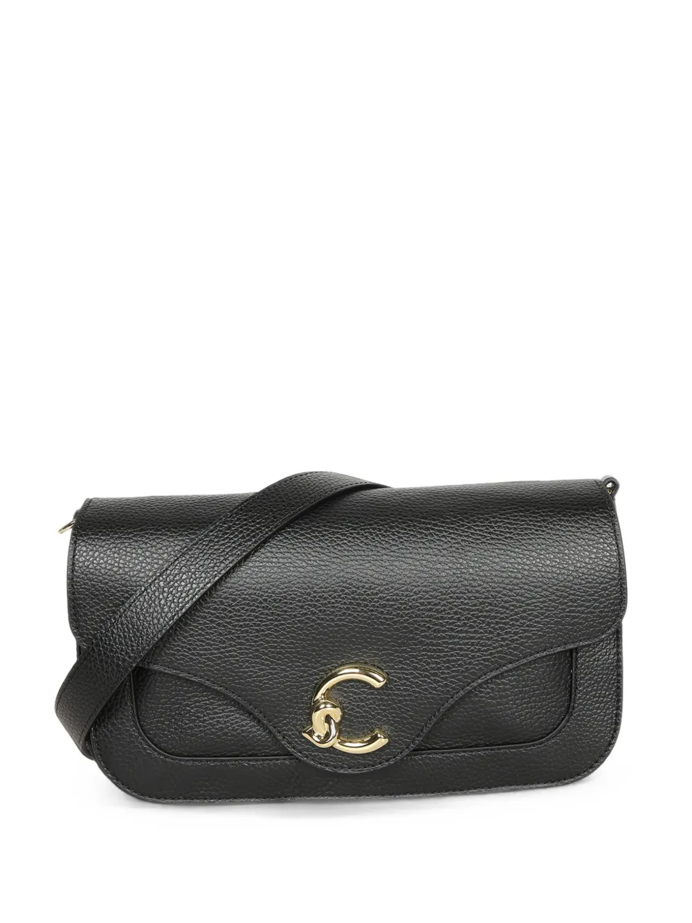 Coccinelle medium C-Me logo-plaque cross body bag - Nero