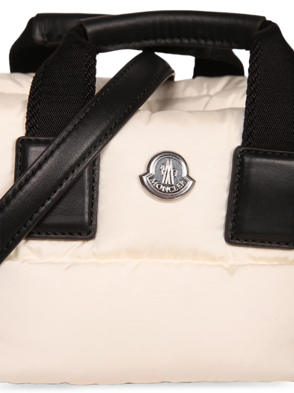 Moncler Caradoc quilted logo-patch mini bag Wit