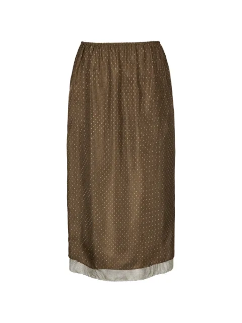 LESS polka-dot silk midi skirt