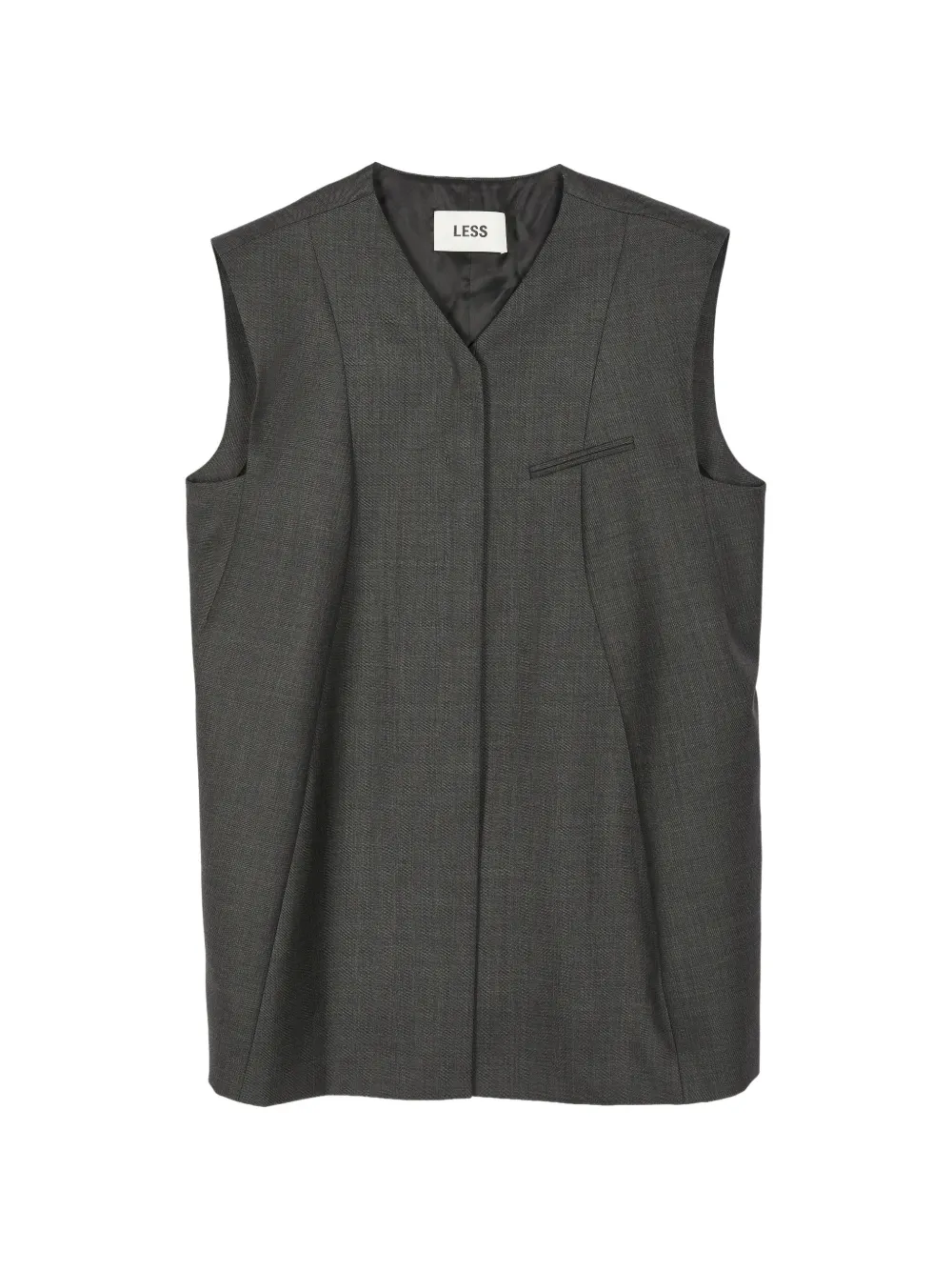 Less Tailored Wool Vest In Grau