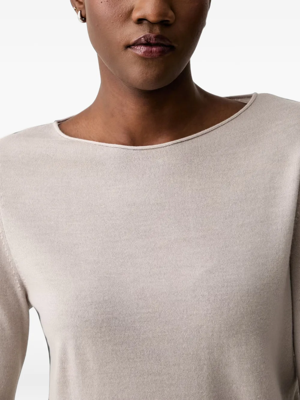 Marc O'Polo Trui met boothals en lange mouwen Beige