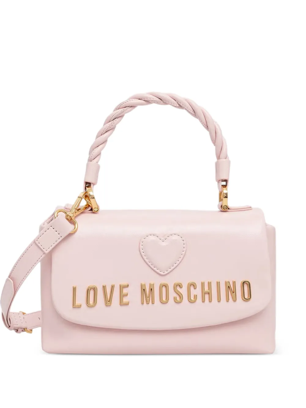 Love Moschino heart-patch twisted-handle tote bag - Rosa