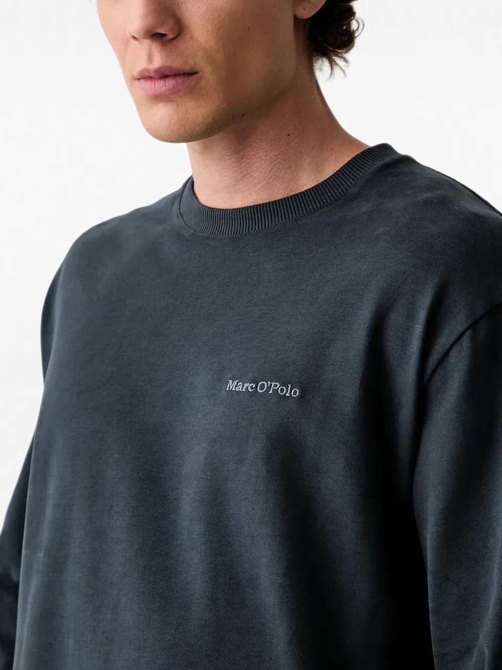 Marc O'Polo T-shirt met geborduurd logo Grijs