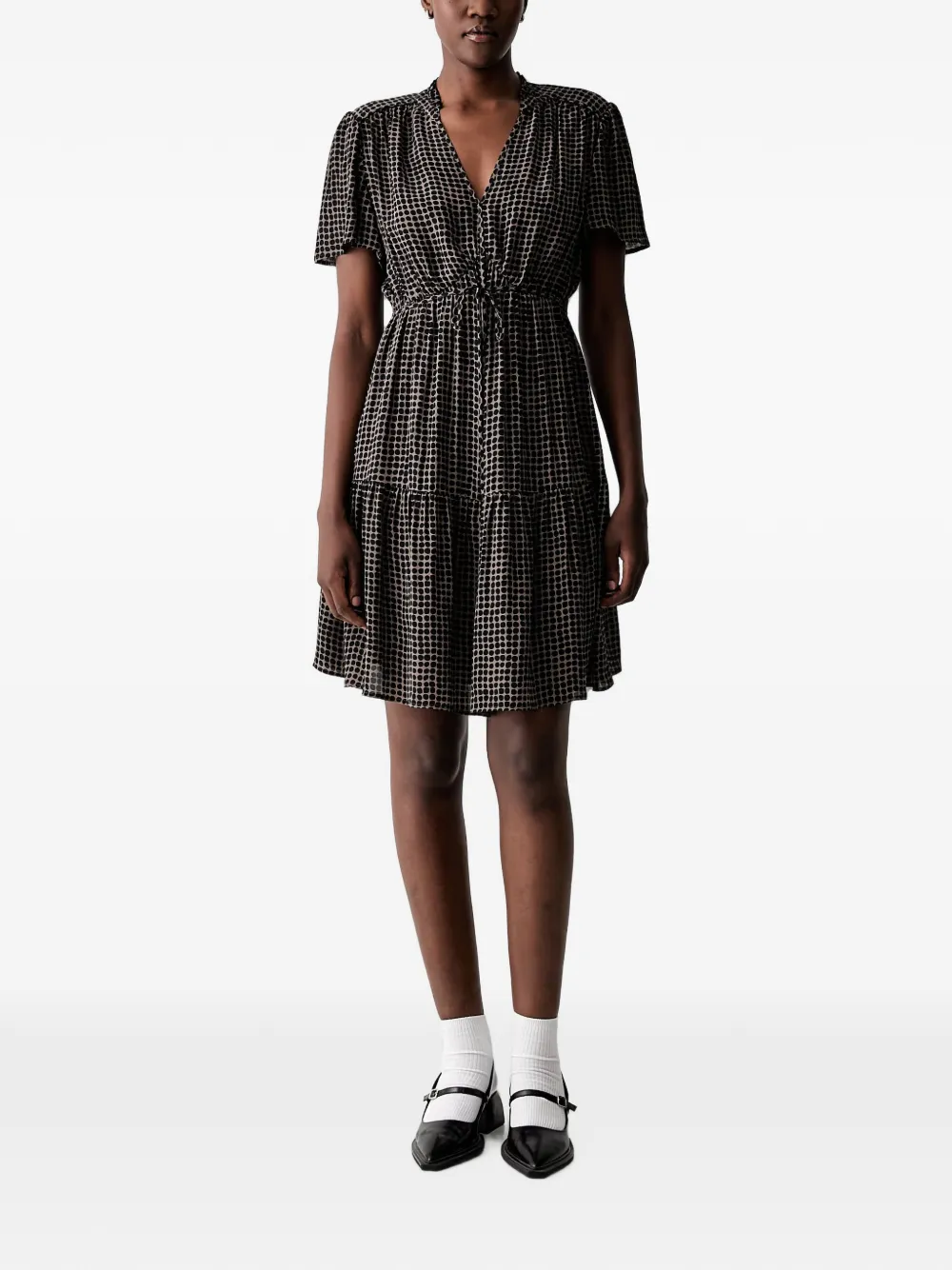 Marc O'Polo geometric-print tiered mini dress